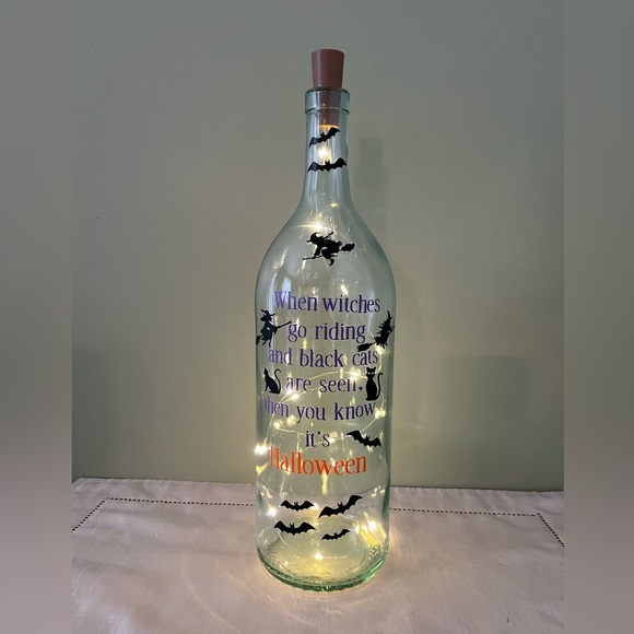 Decorated Wine Bottles, Halloween, Home Decor - Picture 1 of 4